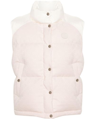 Gucci Pink gg Down Vest - Natural