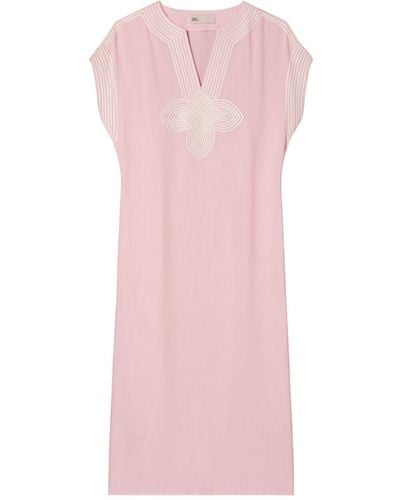 Tory Burch Embroidered-edge Kaftan Dress - Pink