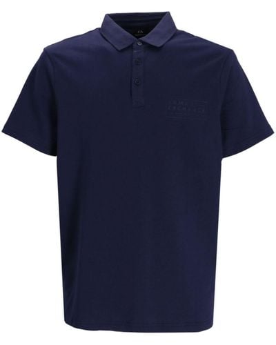 Armani Exchange Poloshirt mit Logo-Print - Blau