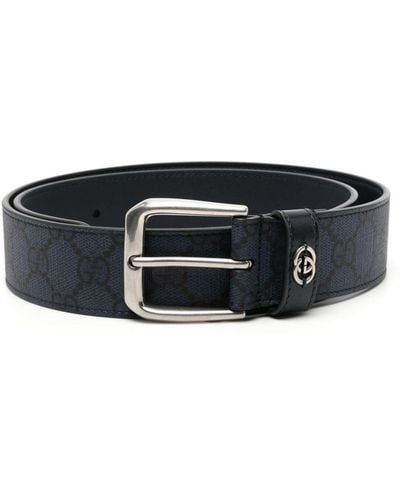 Gucci Interlocking G-plaque Belt - Blue