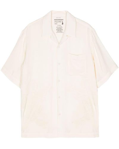 Maharishi Camp-collar short-sleeve shirt - Bianco