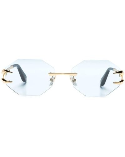 Roberto Cavalli Geometrische Sonnenbrille ohne Rahmen - Blau