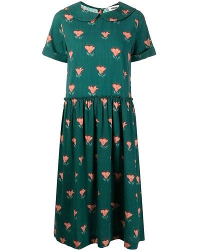 YMC Midi-jurk Met Bloemenprint - Groen