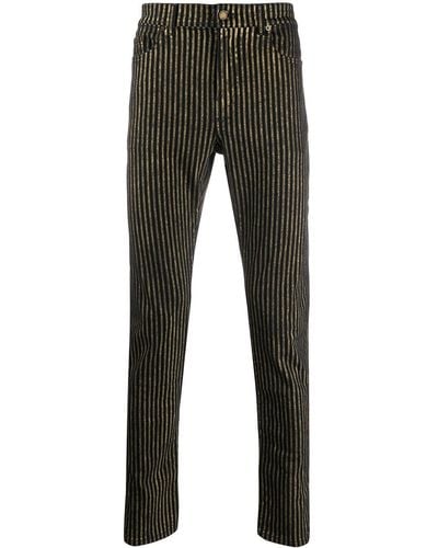 Saint Laurent Metallic Striped Jeans - Gray