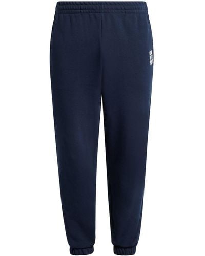 Lacoste Slogan-embroidered Elasticated Track Trousers - Blue