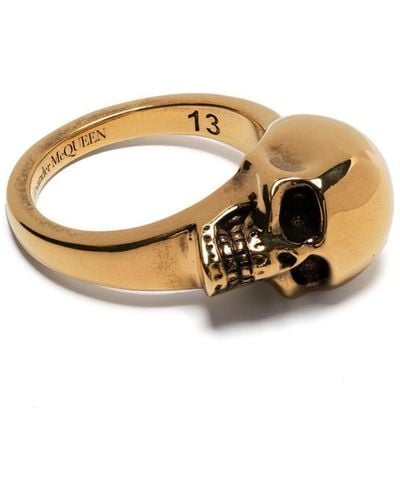 Alexander McQueen Ring Met Doodskop - Metallic