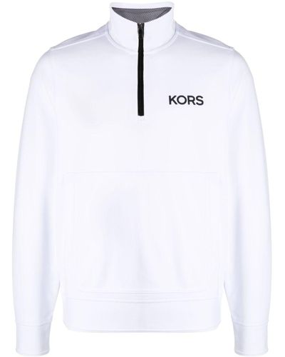 Michael Kors Gold Performance Zipped Sweatshirt - White