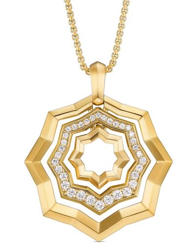 David Yurman 18kt Yellow Gold Stax Diamond Pendant Necklace - Metallic