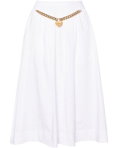 Moschino Midi Skirt With Gathers - White