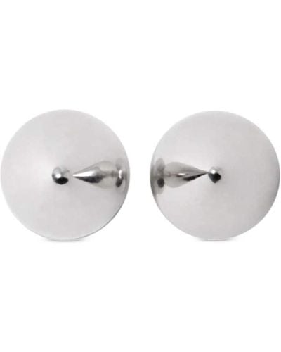 Burberry Spear Silver Stud Earrings - White