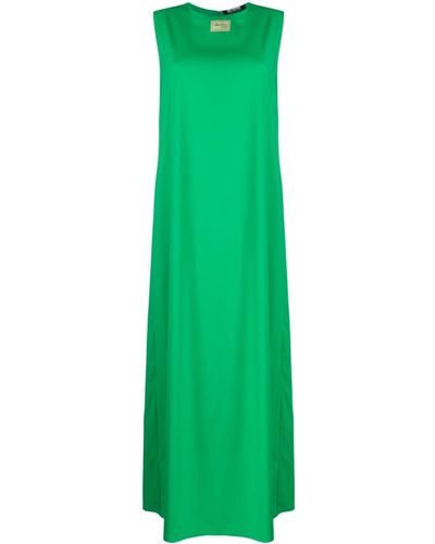 Raf Simons Logo-patch Virgin Wool Maxi Dress - Green