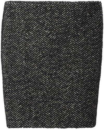 Miu Miu Herringbone Wool Pencil Skirt - Black