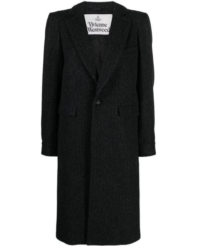 Vivienne Westwood Manteau Alien Teddy à simple boutonnage - Noir