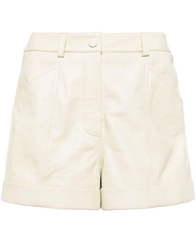Yves Salomon High-waist Leather Shorts - Natural