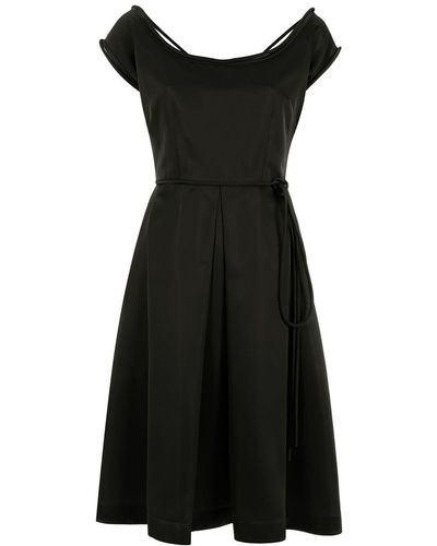Gloria Coelho 50s Box-pleat Midi Dress - Black