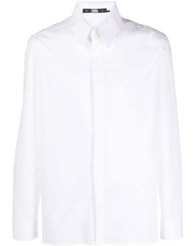 Karl Lagerfeld Button-up Poplin Shirt - White