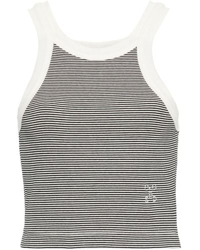 Closed Logo-embroidered Striped Tank Top - Gray