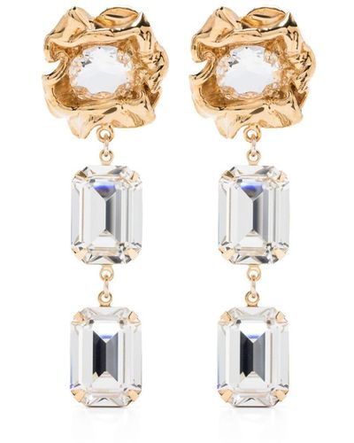 Sterling King Ada Crystal Drop Earrings - White