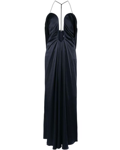Victoria Beckham ホルターネック ドレープドレス - ブルー