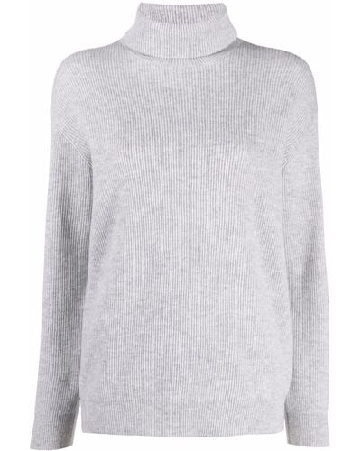 Brunello Cucinelli Ribbed-knit Roll-neck Sweater - Gray