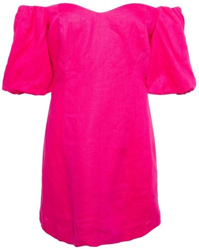 RHODE Dali Linen Mini Dress - Pink