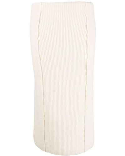 Remain Knitted Pencil Skirt - White