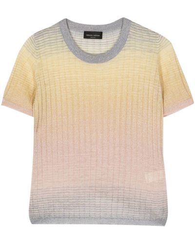 Roberto Collina Gradient Ribbed-knit T-shirt - Natural