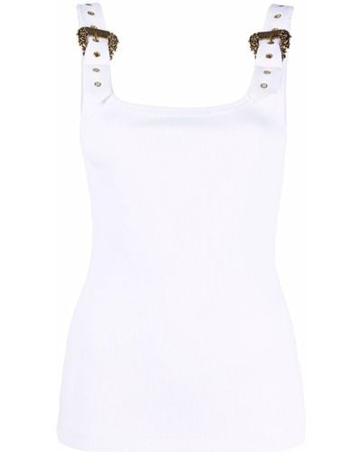 Versace Buckle-strap Tank Top - White