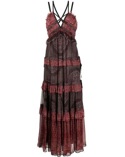 Ulla Johnson Vestido de fiesta Agathe con volantes - Morado