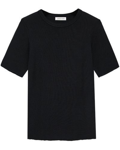 Anine Bing Camiseta Caitlyn texturizada - Negro