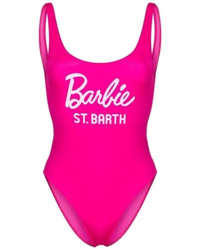 Mc2 Saint Barth X Barbie Lora Logo-print Swimsuit - Pink