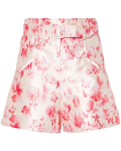 Philosophy Di Lorenzo Serafini Floral-print High-waisted Shorts - Pink