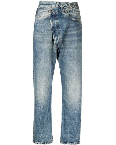 R13 Jeans mit asymmetrischem Bund - Blau