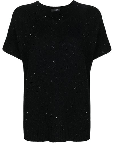 Fabiana Filippi Sequin-embellished Knitted Top - Black
