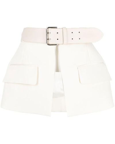 Dice Kayek Falda de cintura alta con peplum - Blanco