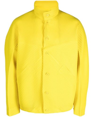 Homme Plissé Issey Miyake Fully Pleated Cocoon Jacket - Yellow