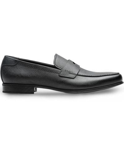Prada Saffiano Classic Loafers - Black