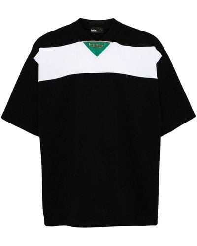 Kolor Jersey-T-Shirt mit Streifendetail - Schwarz