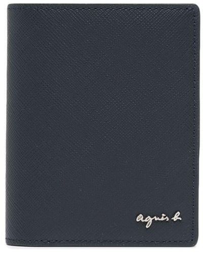 agnès b. Bi-fold Leather Cardholder - Blue
