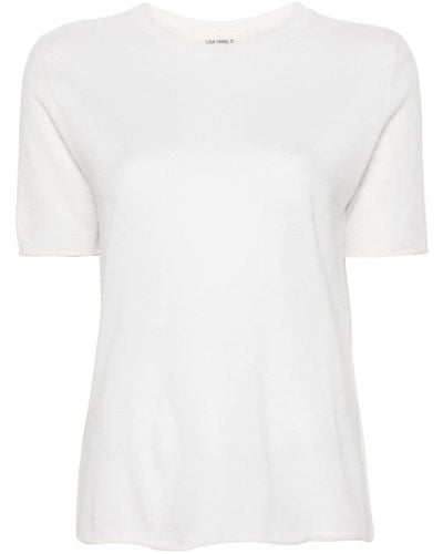 Lisa Yang Ari カシミア Tシャツ - ホワイト