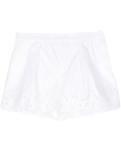 Dice Kayek Embroidered Cotton Shorts - White