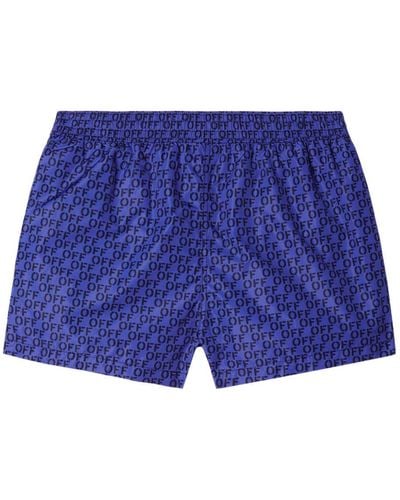 Off-White c/o Virgil Abloh Logo-print Swim Shorts - Purple