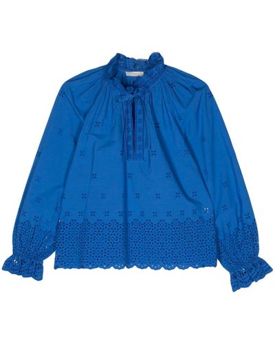 Ulla Johnson Alora broderie-anglaise blouse - Blau