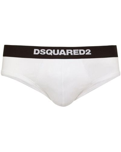 DSquared² Slip mit Logo-Bund - Weiß