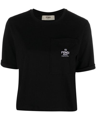 Fendi T-shirt Met Logoprint - Zwart