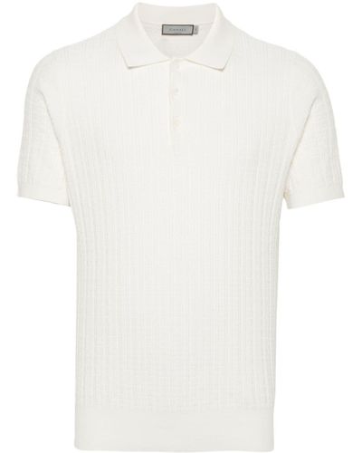 Canali Knitted Cotton Polo Shirt - White