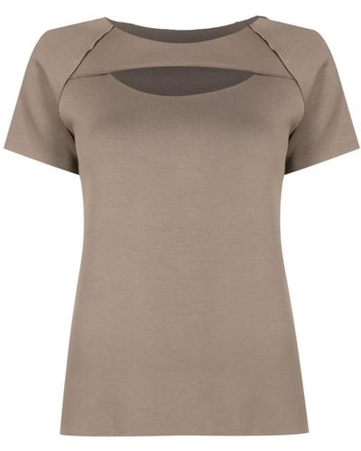 UMA | Raquel Davidowicz Cut-out Cotton T-shirt - Grey