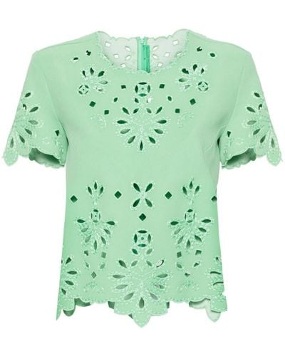 Ermanno Scervino Blouse à broderie anglaise - Vert