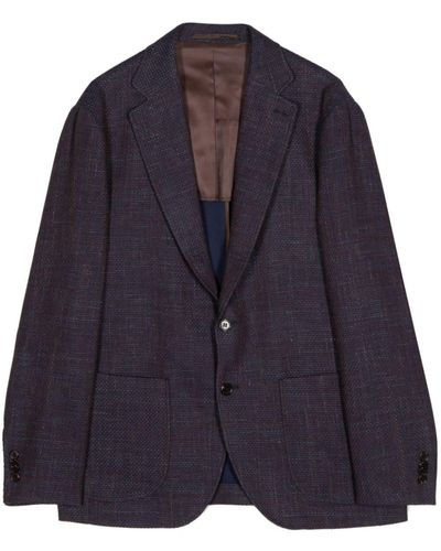 MAN ON THE BOON. Single-breasted Cotton Blazer - ブルー
