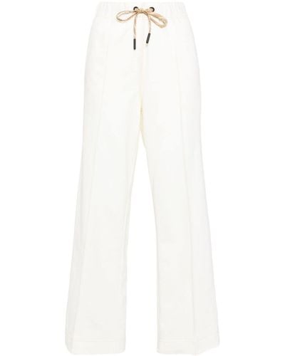 3 MONCLER GRENOBLE Elasticated-waist Cotton Track Trousers - White